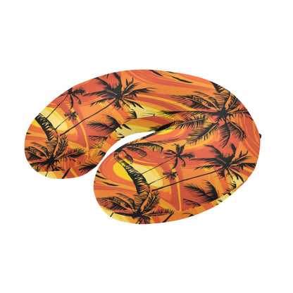 Palm Tree Pattern Print Design A02 U-Shaped Travel Neck Pillow