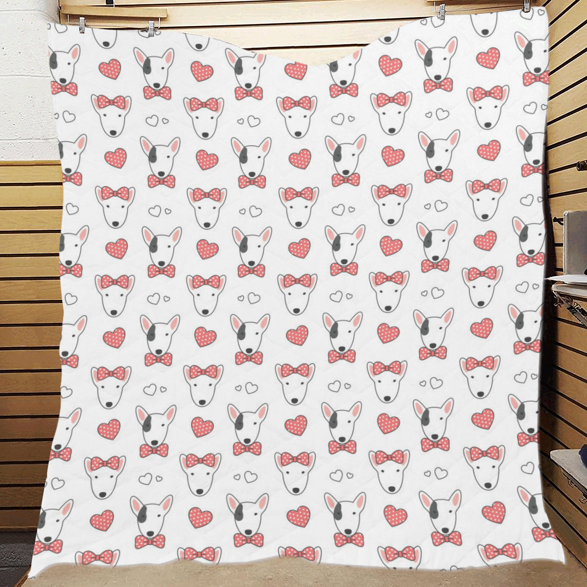 Bull Terriers Pattern Print Design 08 Premium Quilt