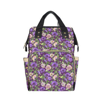 Lisianthus Pattern Print Design LT03 Diaper Bag Backpack