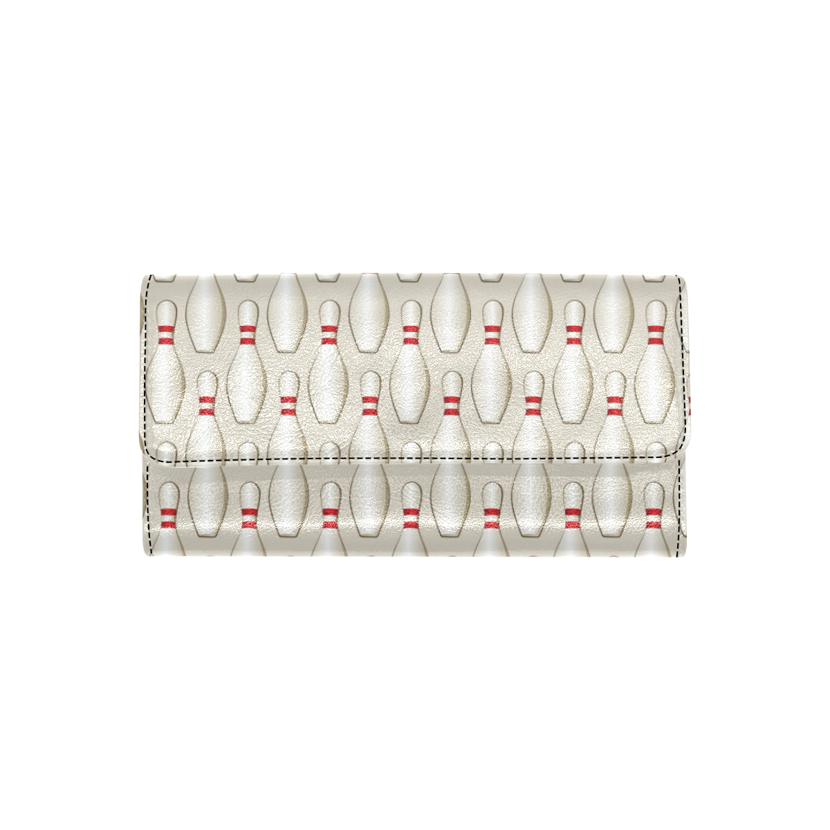 Bowling Pin Pattern Print Design 01 Women's Trifold Wallet