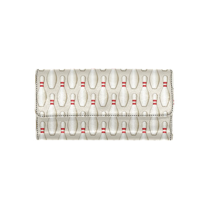 Bowling Pin Pattern Print Design 01 Women's Trifold Wallet