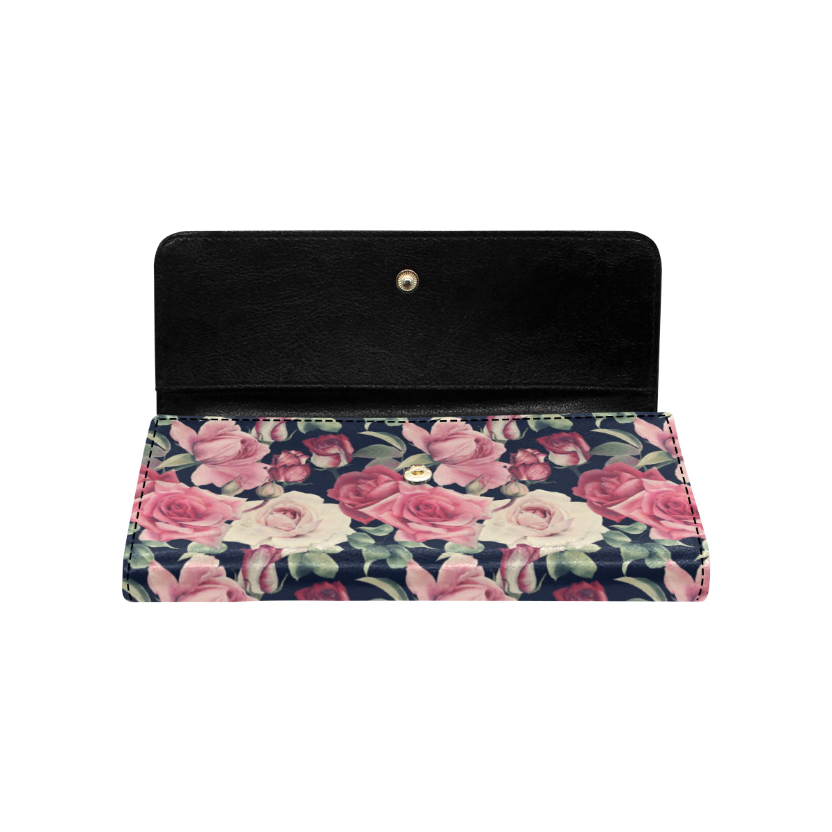 Rose Pattern Print Design RO05 Women's Trifold Wallet