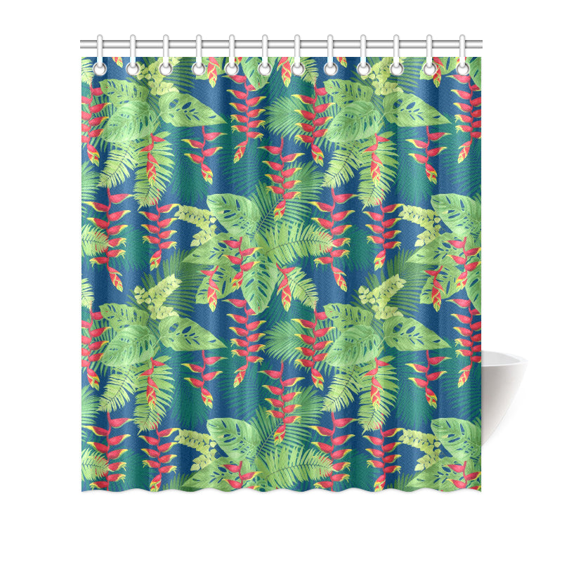 Heliconia Pattern Print Design HL08 Shower Curtain