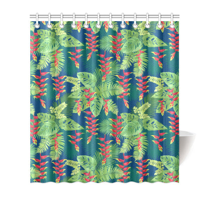 Heliconia Pattern Print Design HL08 Shower Curtain