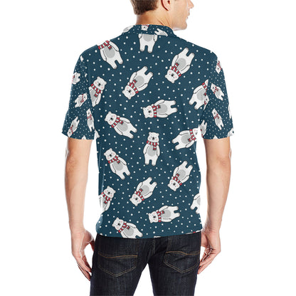 Polar Bear Pattern Print Design PB05 Men Polo Shirt