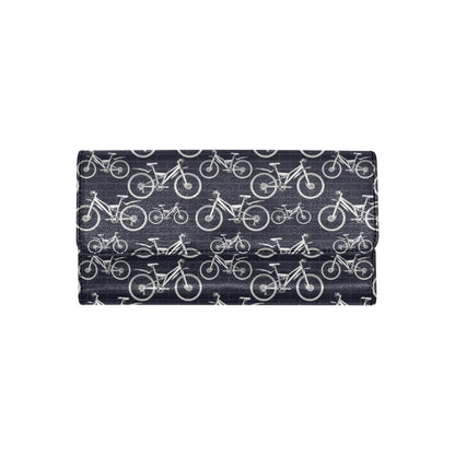 Mountain bike Pattern Print Design 02 Women's Trifold Wallet