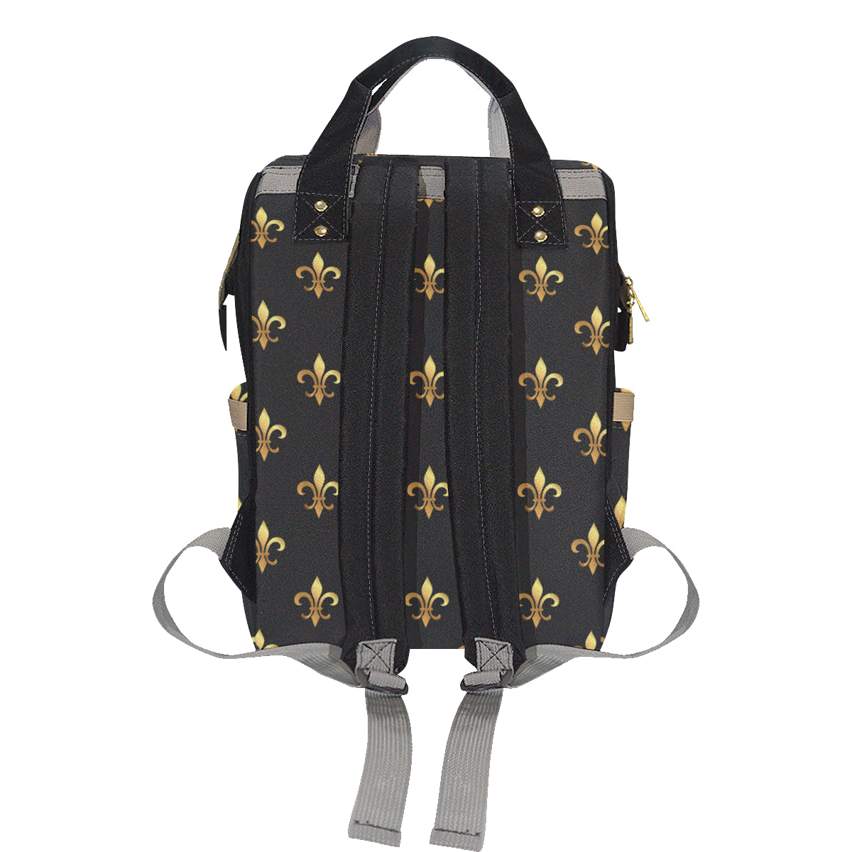 Fleur De Lis Gold Pattern Print Design 03 Diaper Bag Backpack