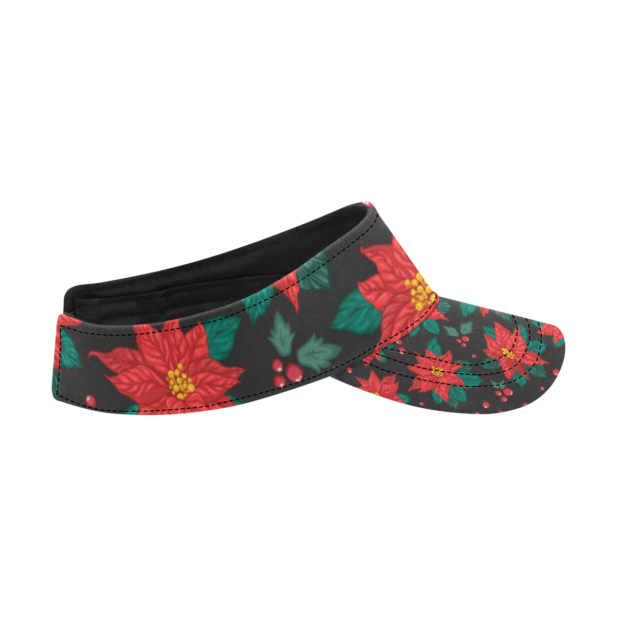 Poinsettia Pattern Print Design POT07 Unisex Sun Visor