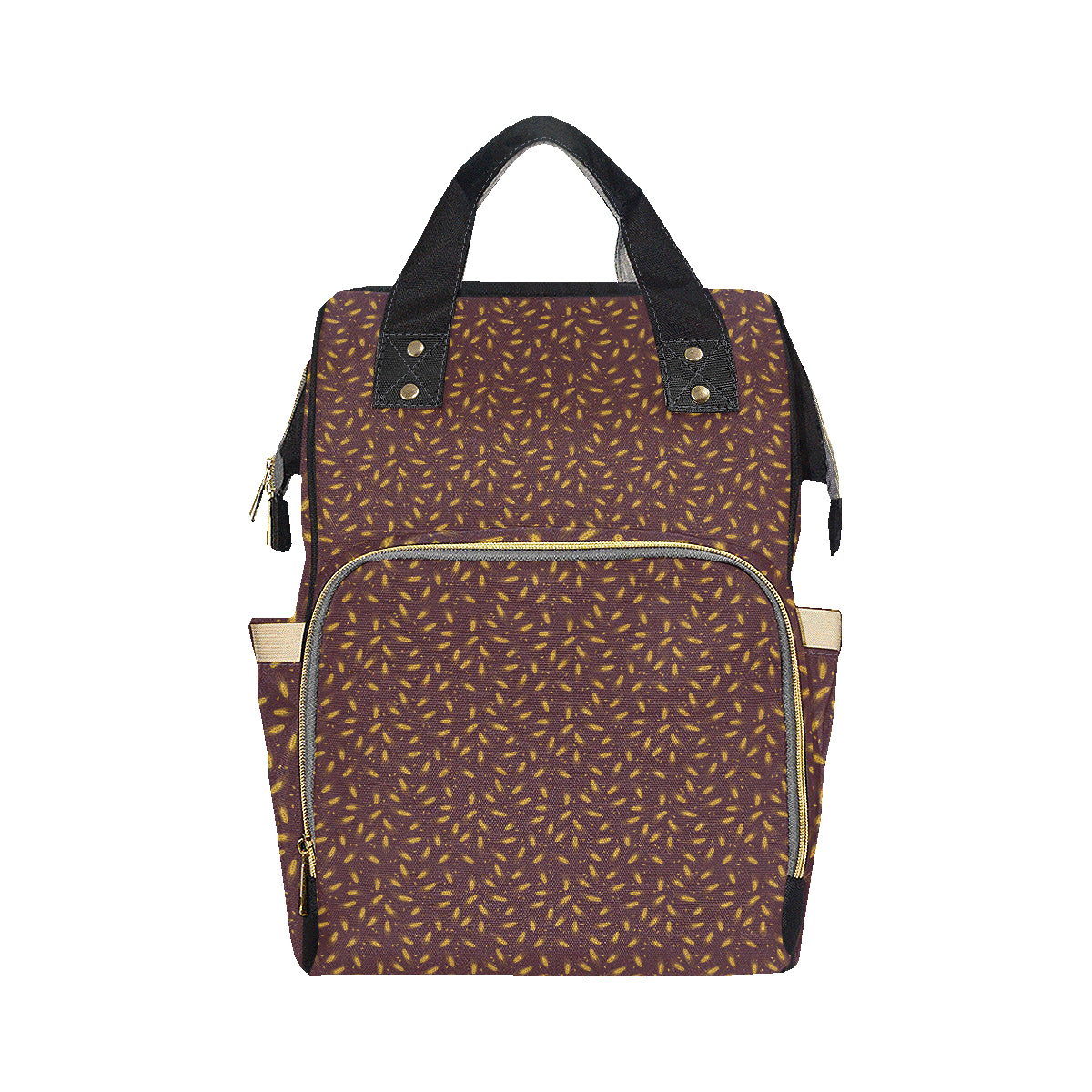 Agricultural Gold Wheat Print Pattern Diaper Bag Backpack