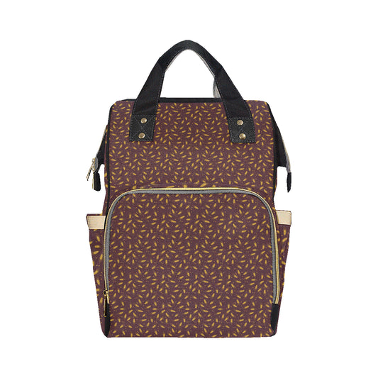 Agricultural Gold Wheat Print Pattern Diaper Bag Backpack
