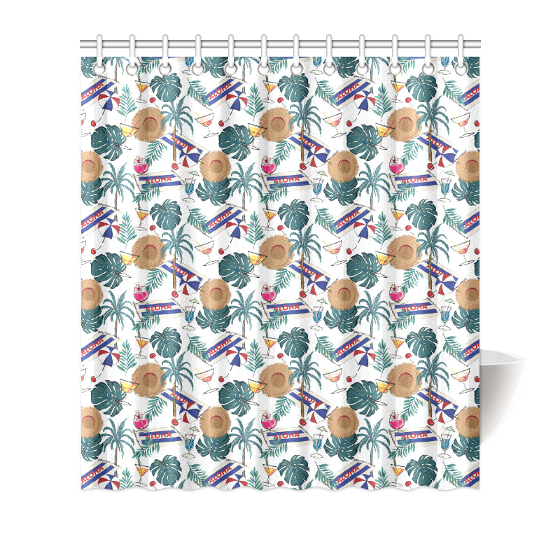 Aloha Hawaii Beach Pattern Print Design 04 Shower Curtain