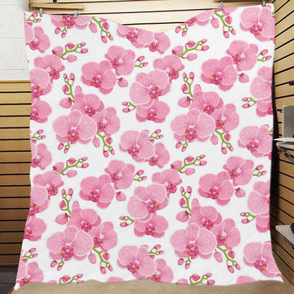 Orchid Pink Pattern Print Design OR07 Premium Quilt