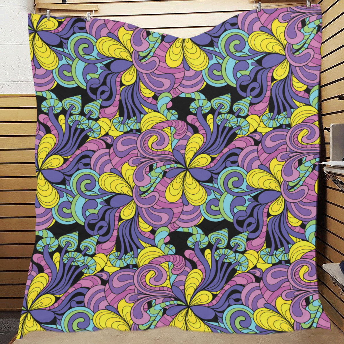 Psychedelic Pattern Print Design A04 Premium Quilt