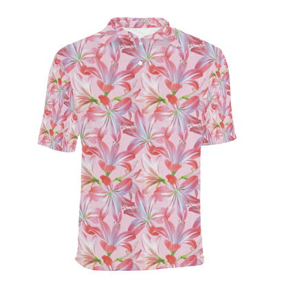 Amaryllis Pattern Print Design 02 Men Polo Shirt
