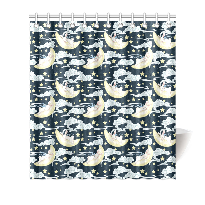 Rabbit Sleeping Pattern Print Design RB08 Shower Curtain