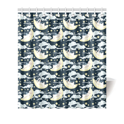 Rabbit Sleeping Pattern Print Design RB08 Shower Curtain