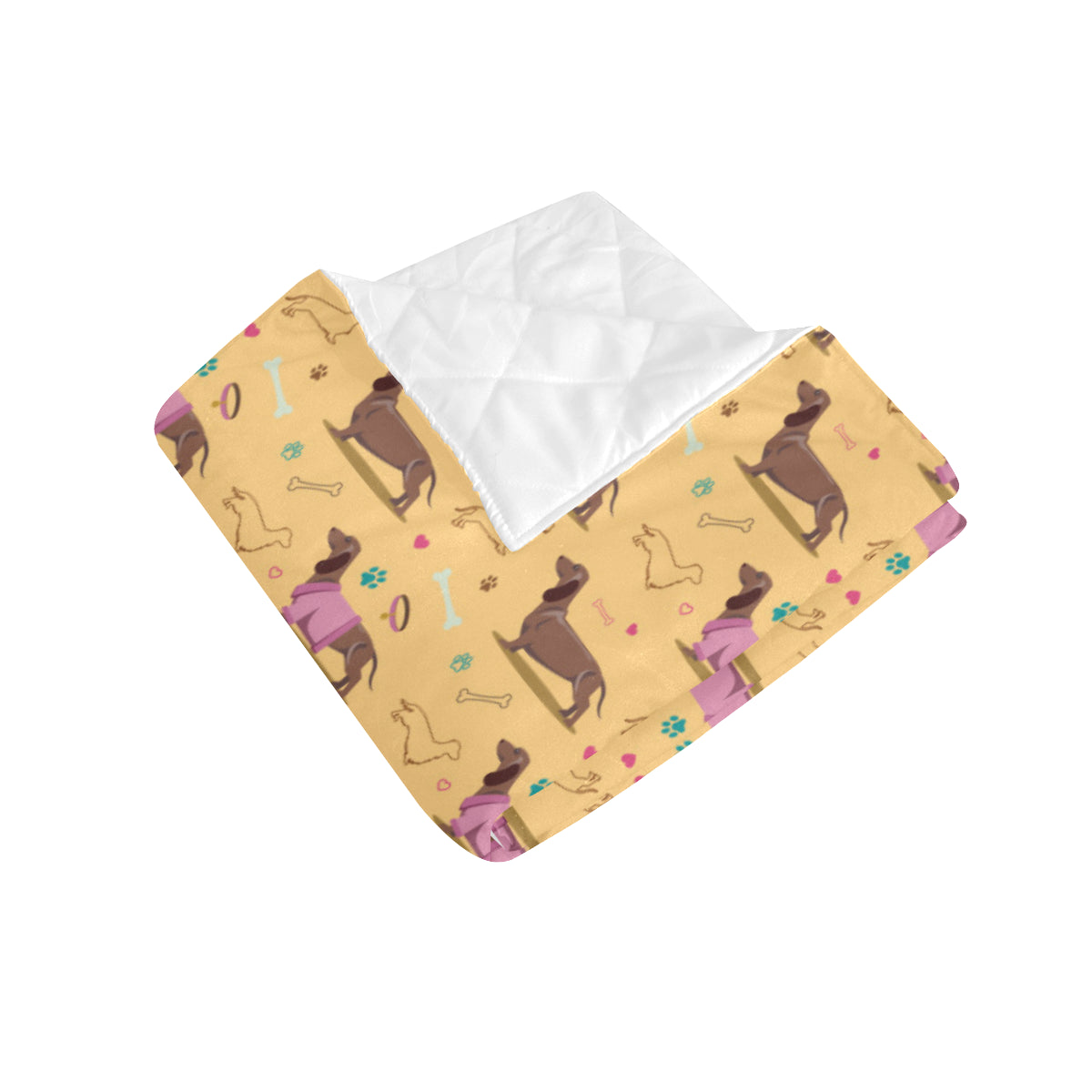 Dachshund Pattern Print Design 07 Premium Quilt