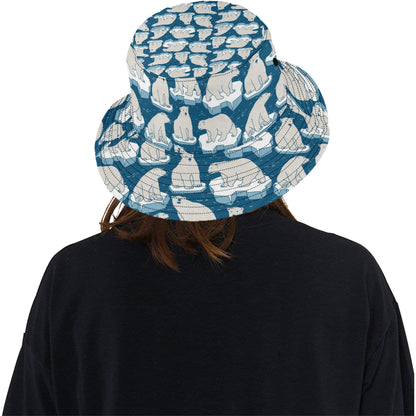 Polar Bear Pattern Print Design PB03 Unisex Bucket Hat