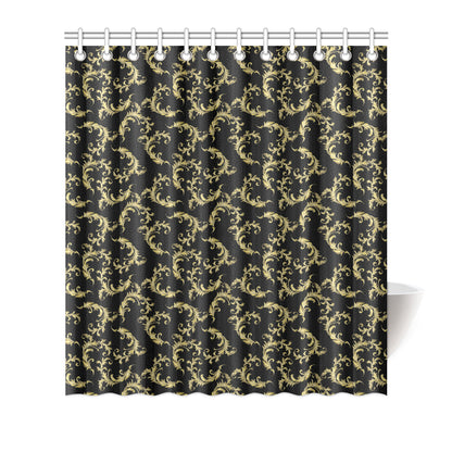 Baroque Golden Pattern Print Design 01 Shower Curtain