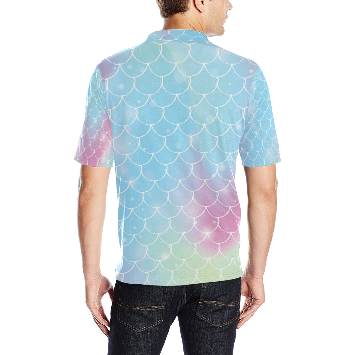 Rainbow Pattern Print Design A06 Men Polo Shirt