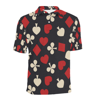 Poker Cards Pattern Print Design A02 Men Polo Shirt