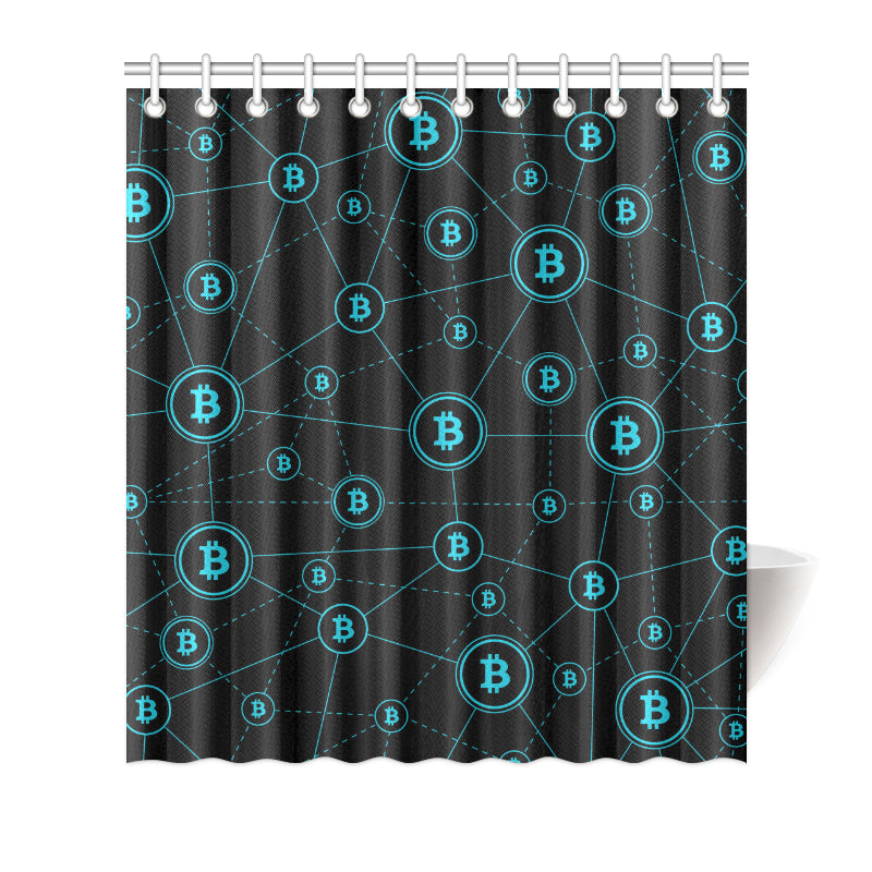 Cryptocurrency Pattern Print Design 01 Shower Curtain