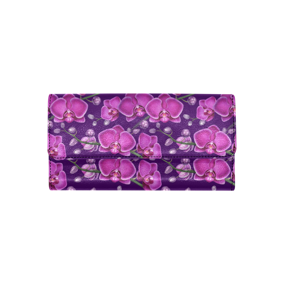 Orchid Purple Pattern Print Design OR02 Women's Trifold Wallet