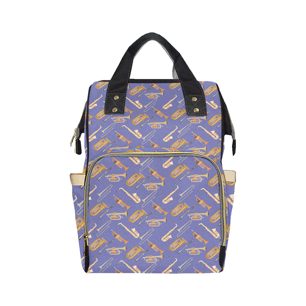 Trombone Pattern Print Design 02 Diaper Bag Backpack