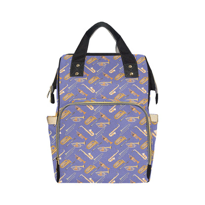 Trombone Pattern Print Design 02 Diaper Bag Backpack