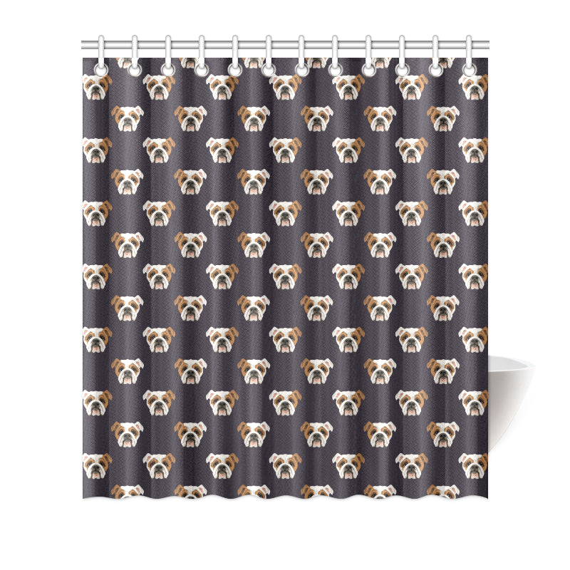 Bulldogs Pattern Print Design 03 Shower Curtain