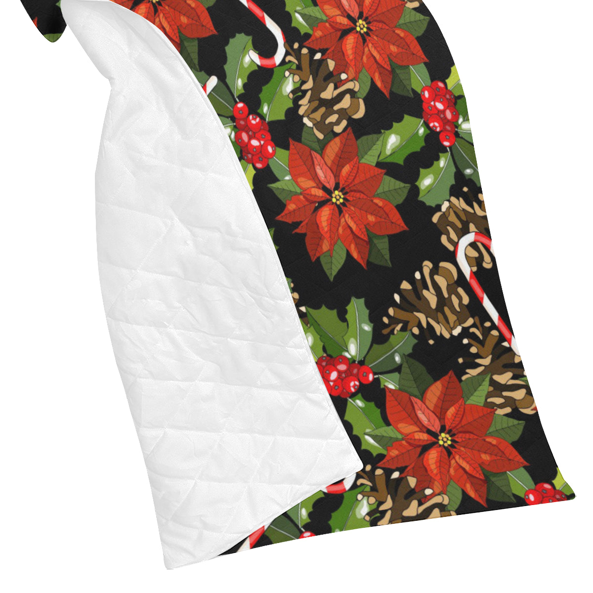 Poinsettia Pattern Print Design POT01 Premium Quilt