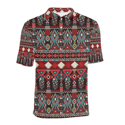 Tribal Aztec Indians native american Men Polo Shirt