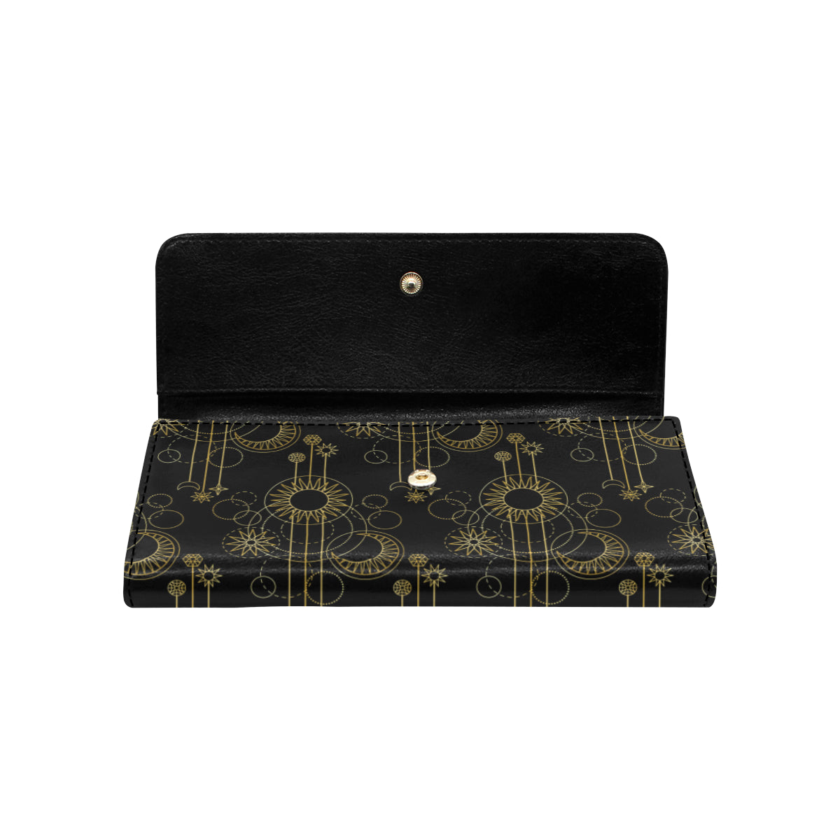 Moon Boho Style Pattern Print Design 01 Women's Trifold Wallet
