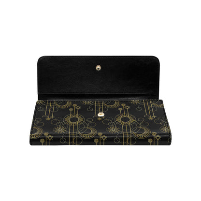 Moon Boho Style Pattern Print Design 01 Women's Trifold Wallet
