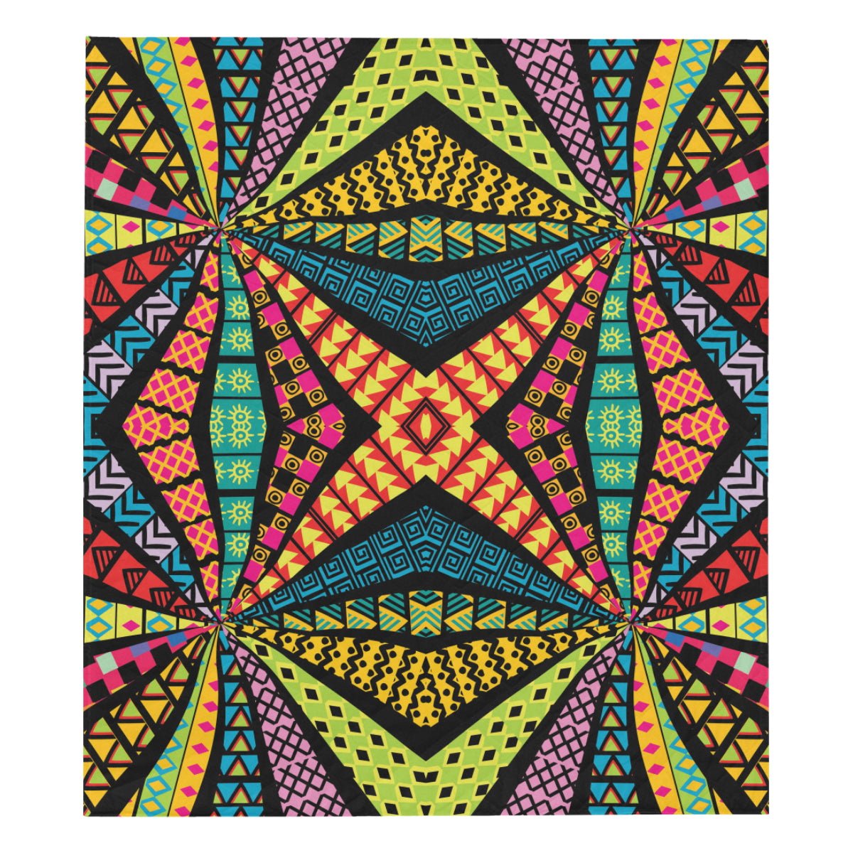 Kaleidoscope Pattern Print Design 05 Premium Quilt