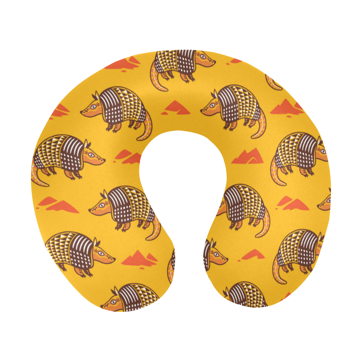 Armadillo Pattern Print Design 03 U-Shaped Travel Neck Pillow