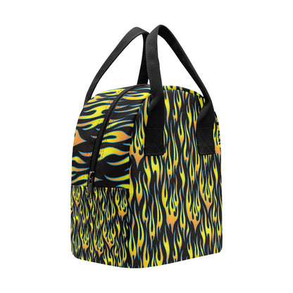 Flame Fire Yellow Pattern Insulated Lunch Bag