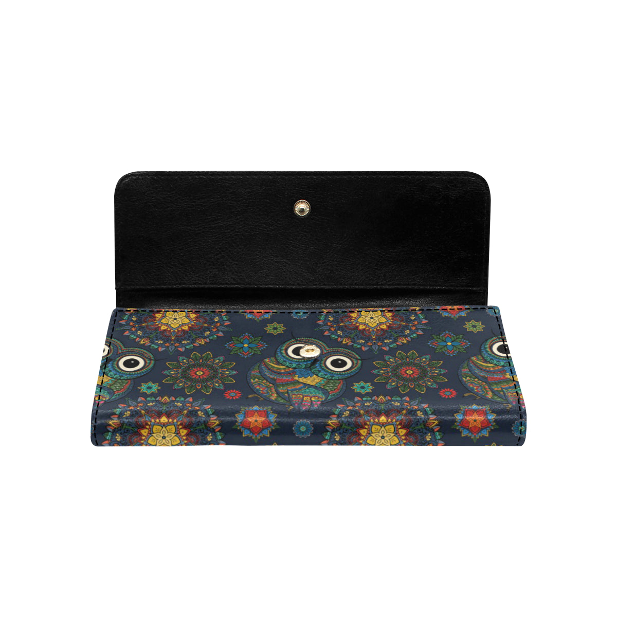 Owl Boho Style Pattern Print Design A04 Women's Trifold Wallet