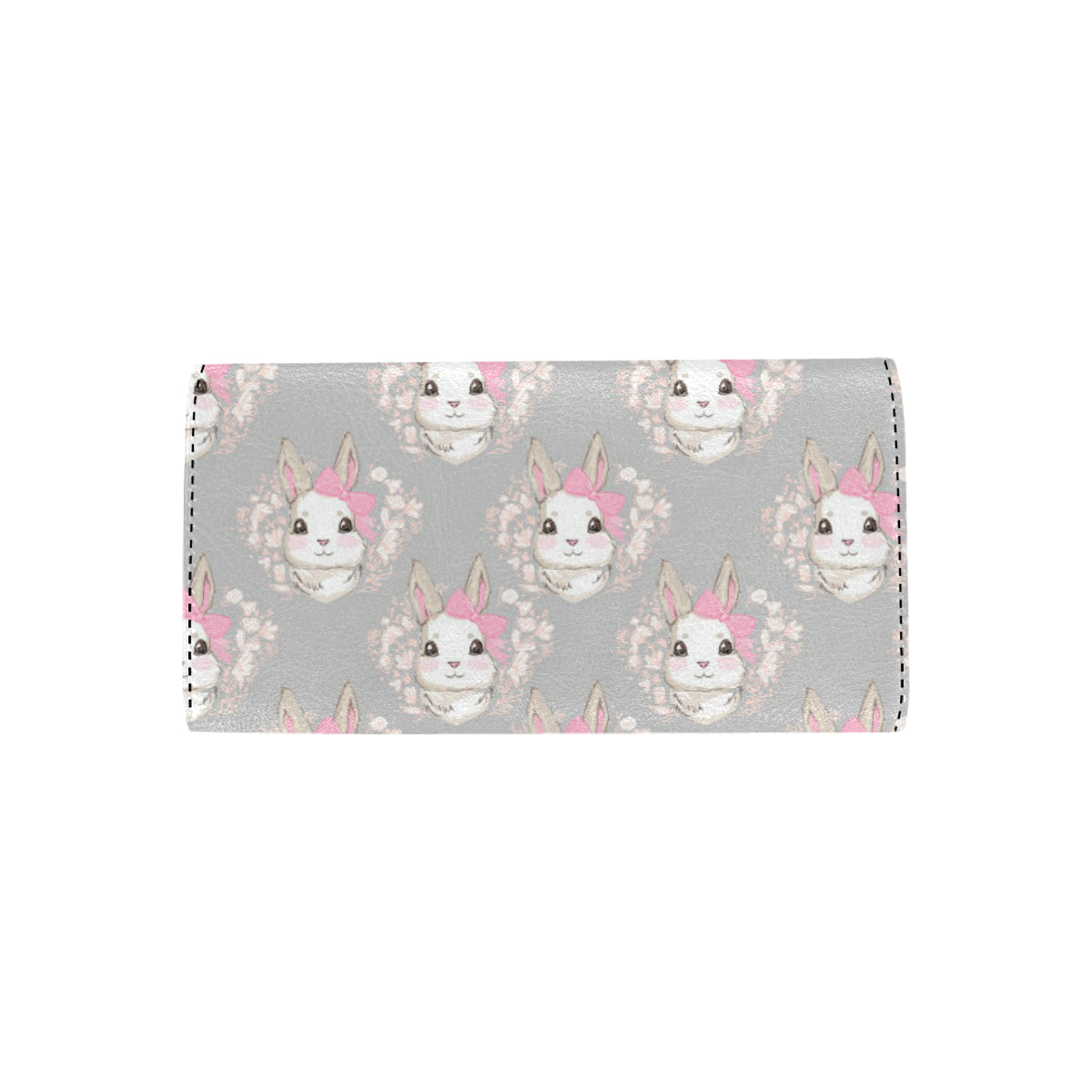 Rabbit Pattern Print Design RB07 Women's Trifold Wallet