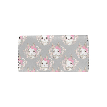 Rabbit Pattern Print Design RB07 Women's Trifold Wallet