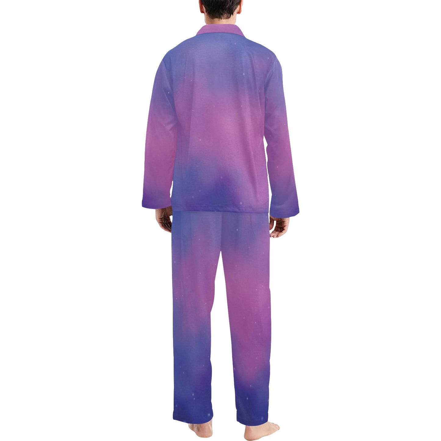 Nebula Pattern Print Design A05 Men's Long Pajama Set