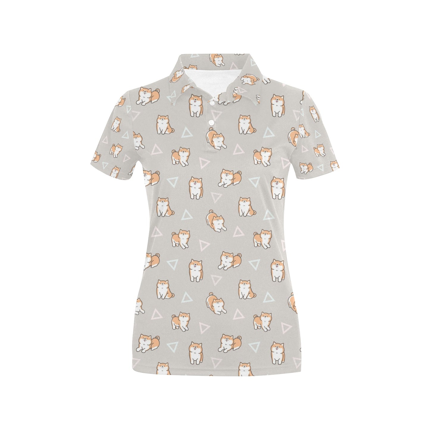 Shiba Inu Print Design LKS307 Women's Polo Shirt
