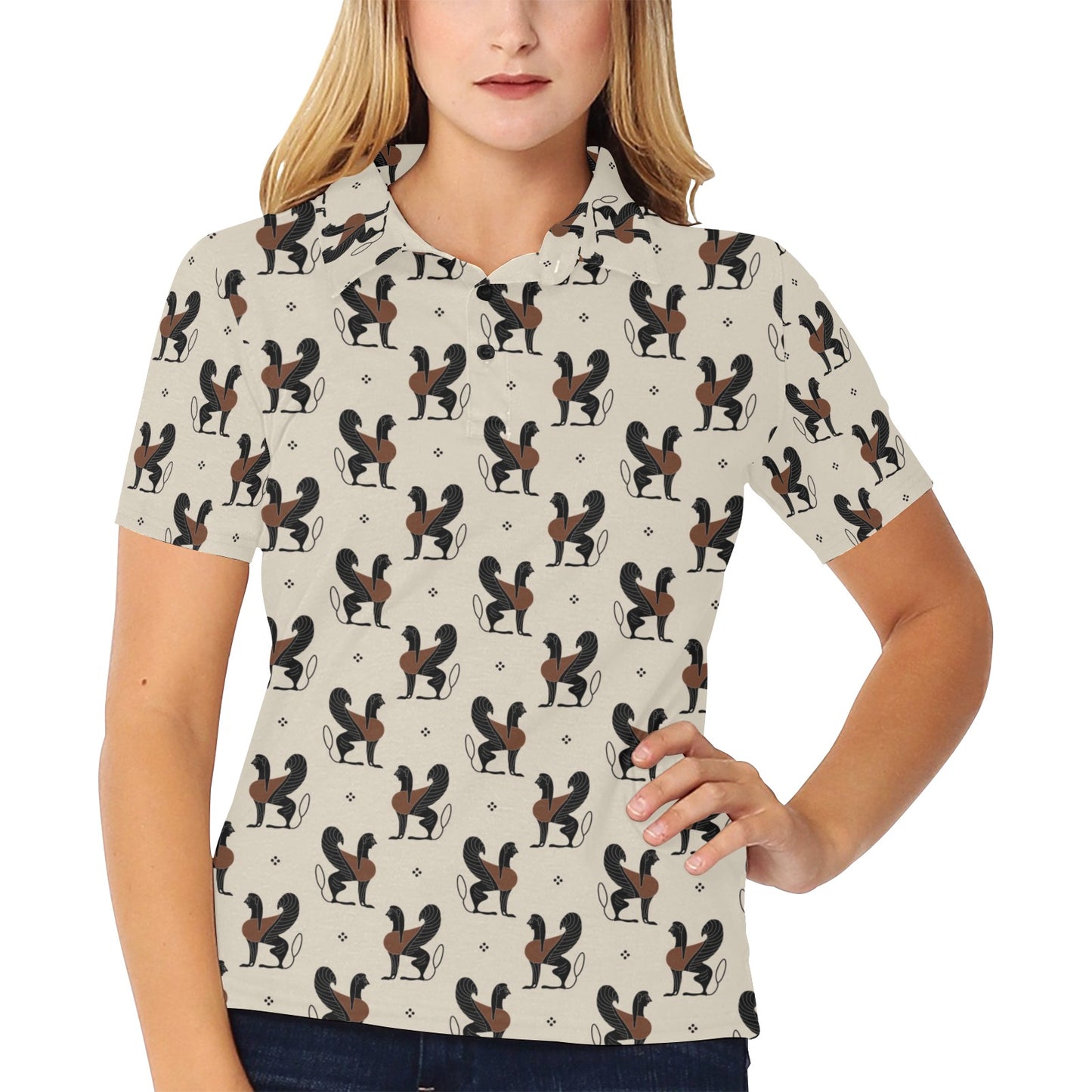Ancient Greek Print Design LKS3010 Women's Polo Shirt