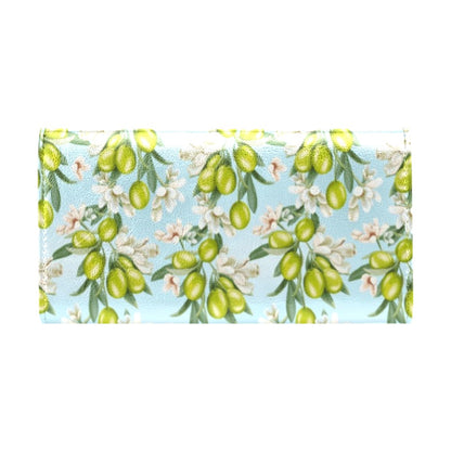 Elegant Olive Floral Print Women's Trifold Wallet