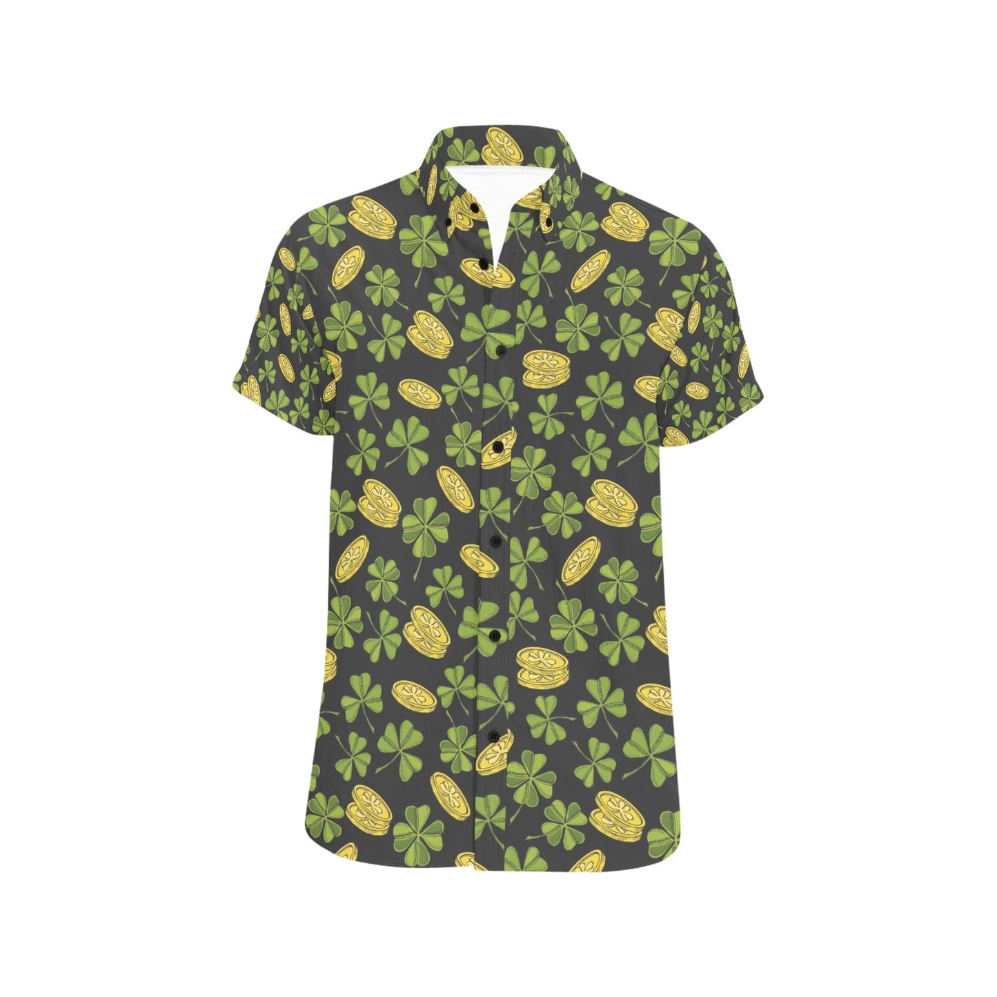St Patricks Day Print Design LKS305 Men Short Sleeve Button Up Shirt