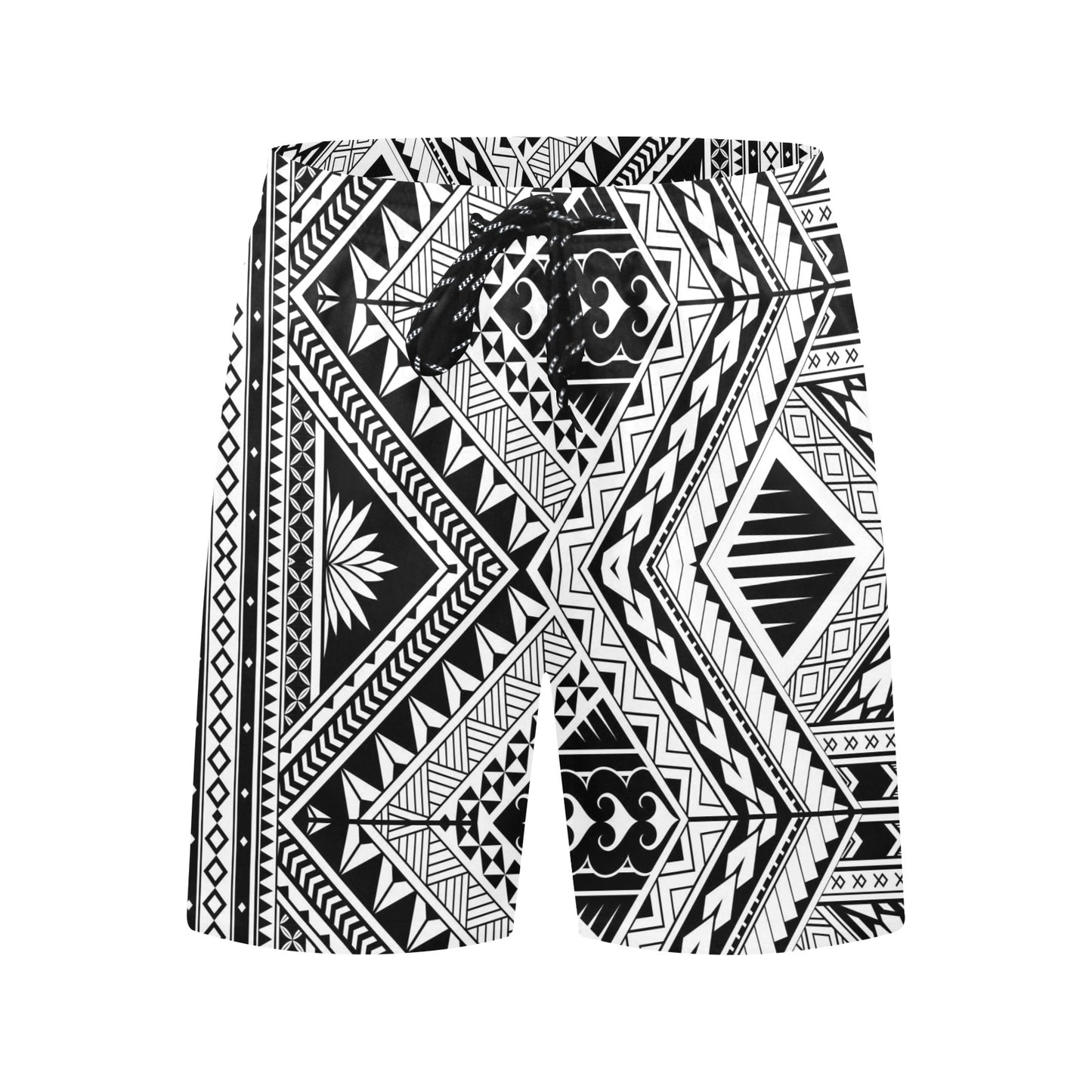Samoan Tattoo Style Print Design LKS307 Men's Swim Trunks Beach Shorts
