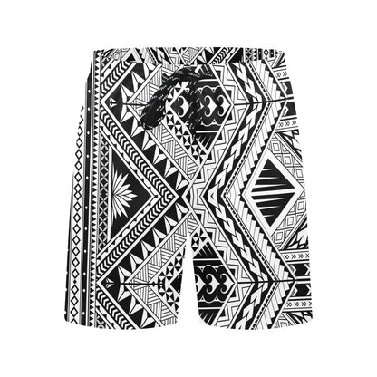 Samoan Tattoo Style Print Design LKS307 Men's Swim Trunks Beach Shorts