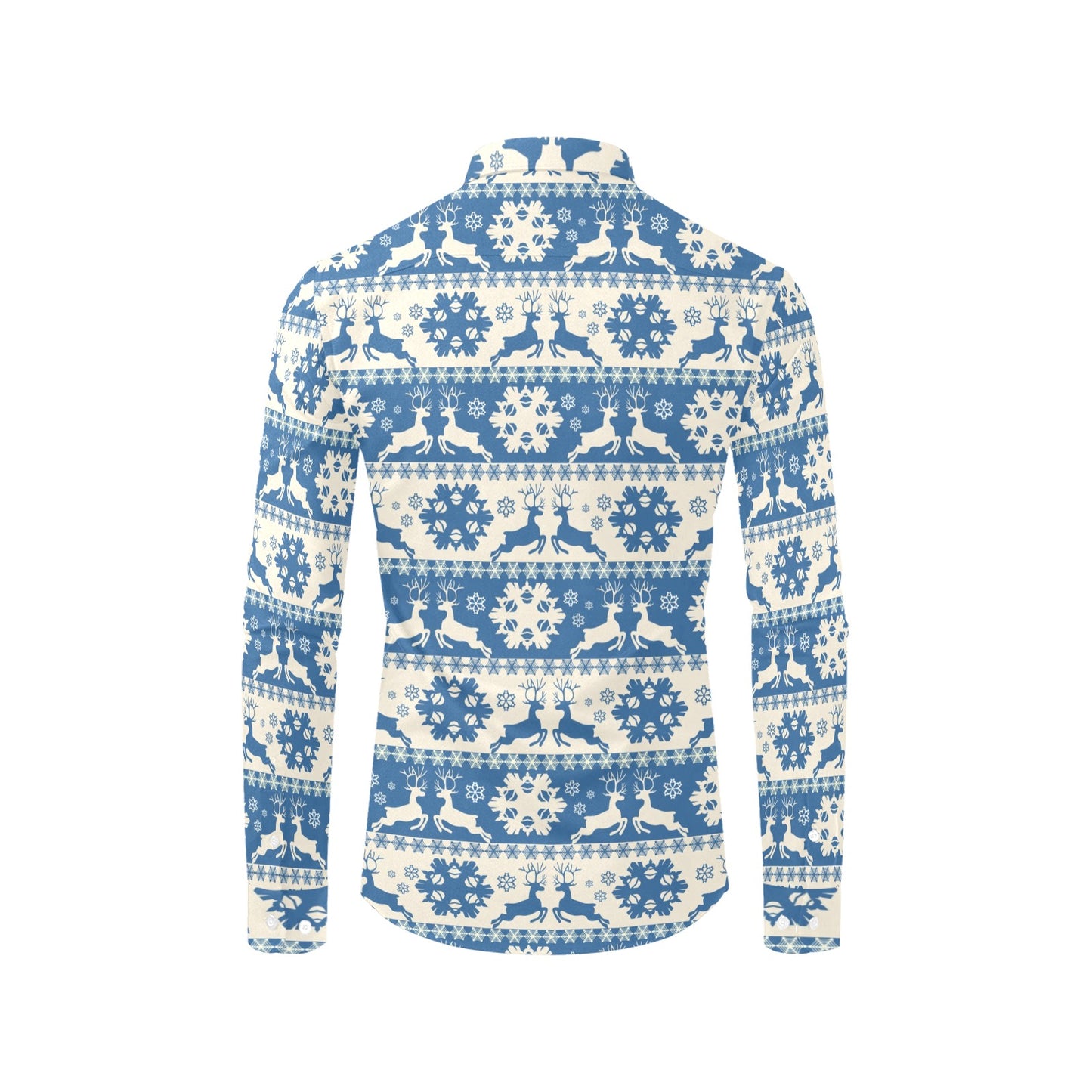Reindeer Print Design LKS401 Men's Long Sleeve Dress Shirt