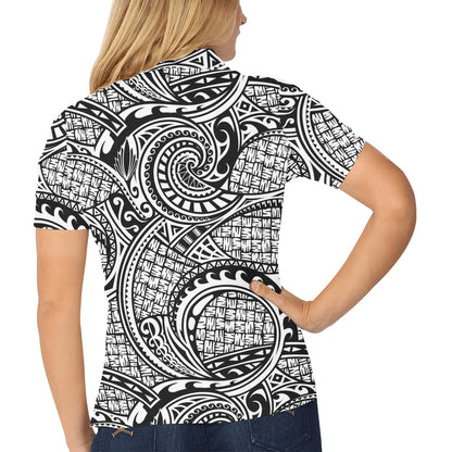 Polynesian Tribal Pattern Women's Polo Shirt