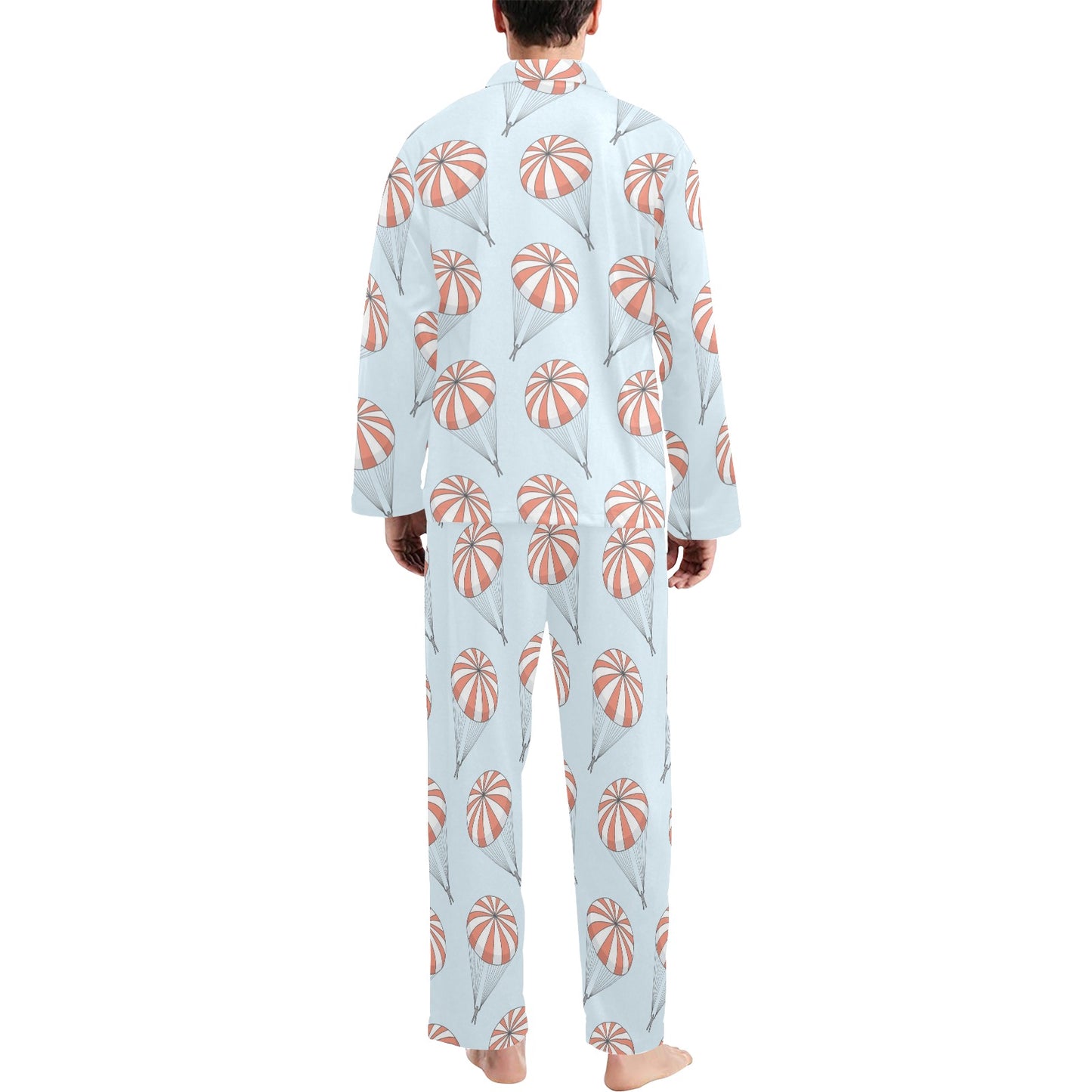 Skydiving Pattern Print Design 01 Men's Long Pajama Set